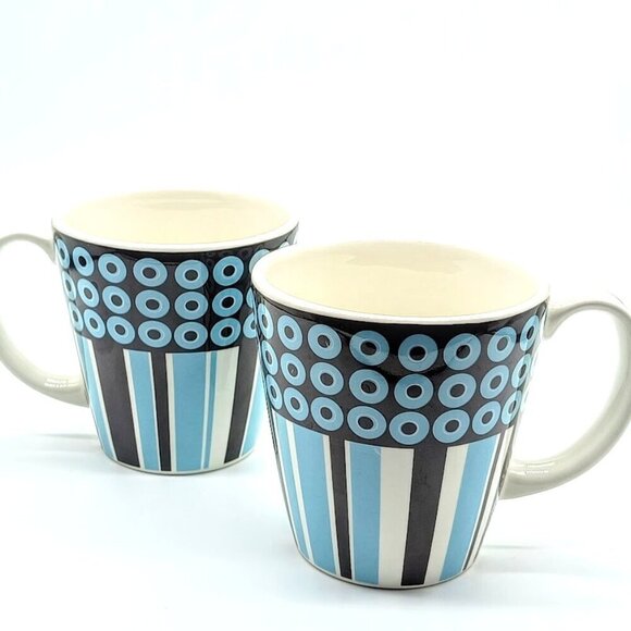 Jonathan Adler Happy Home Circles and Stripes Ceramic Mugs - Picture 2 of 8